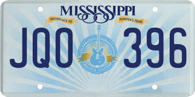 MS license plate JQO396