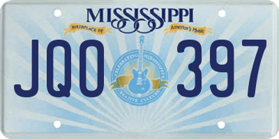 MS license plate JQO397