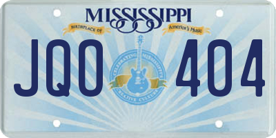 MS license plate JQO404