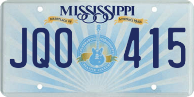 MS license plate JQO415