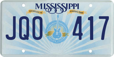 MS license plate JQO417