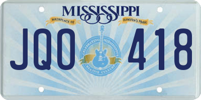 MS license plate JQO418