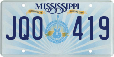 MS license plate JQO419