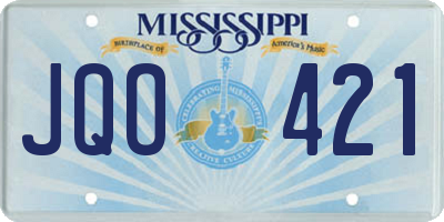 MS license plate JQO421