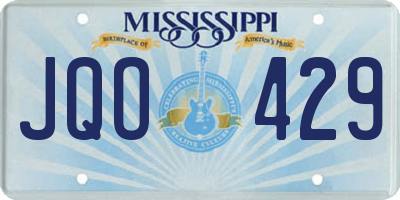 MS license plate JQO429