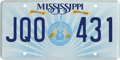 MS license plate JQO431