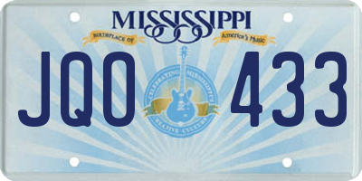 MS license plate JQO433
