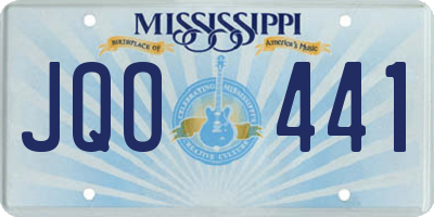 MS license plate JQO441