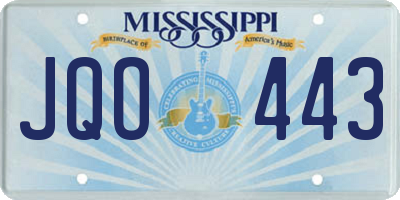 MS license plate JQO443
