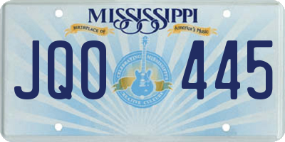 MS license plate JQO445