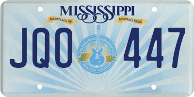 MS license plate JQO447