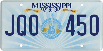 MS license plate JQO450