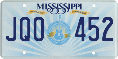 MS license plate JQO452