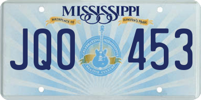 MS license plate JQO453