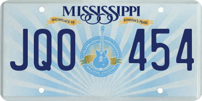 MS license plate JQO454