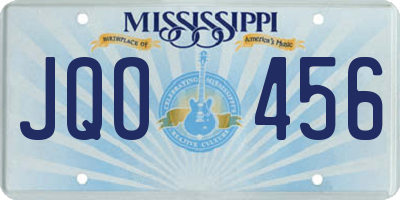 MS license plate JQO456