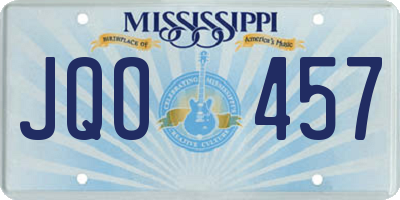 MS license plate JQO457