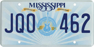 MS license plate JQO462