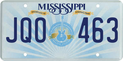 MS license plate JQO463