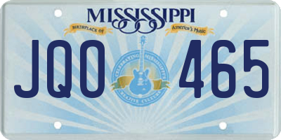 MS license plate JQO465