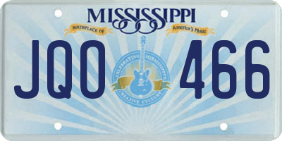 MS license plate JQO466