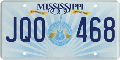 MS license plate JQO468