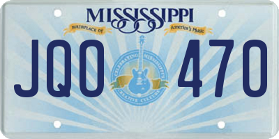 MS license plate JQO470