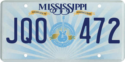 MS license plate JQO472