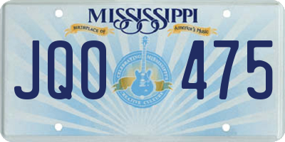 MS license plate JQO475