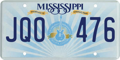MS license plate JQO476
