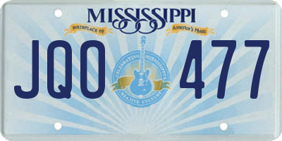MS license plate JQO477