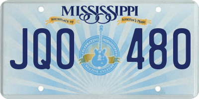 MS license plate JQO480