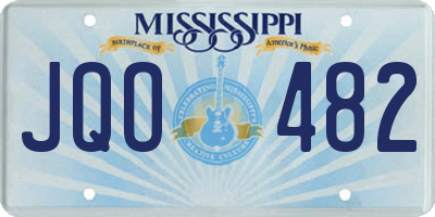 MS license plate JQO482