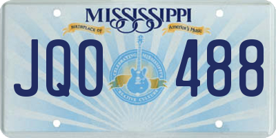 MS license plate JQO488