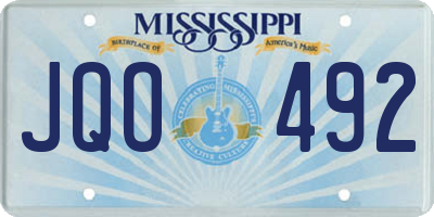 MS license plate JQO492