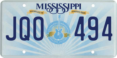 MS license plate JQO494