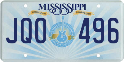 MS license plate JQO496