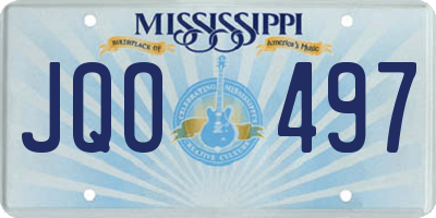 MS license plate JQO497