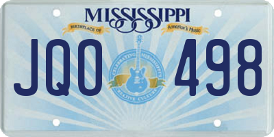 MS license plate JQO498