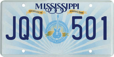 MS license plate JQO501