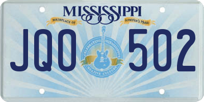 MS license plate JQO502
