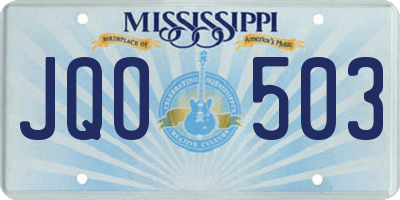 MS license plate JQO503