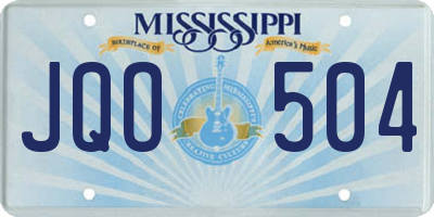 MS license plate JQO504