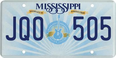 MS license plate JQO505