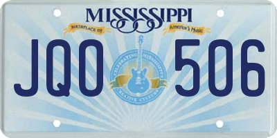 MS license plate JQO506