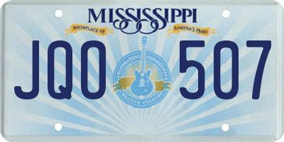 MS license plate JQO507