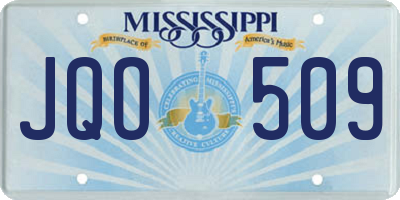 MS license plate JQO509
