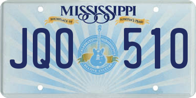 MS license plate JQO510