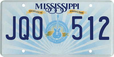 MS license plate JQO512
