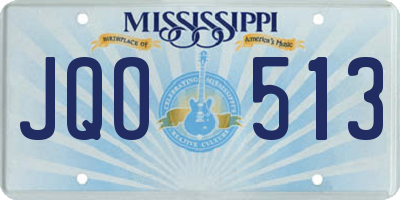 MS license plate JQO513